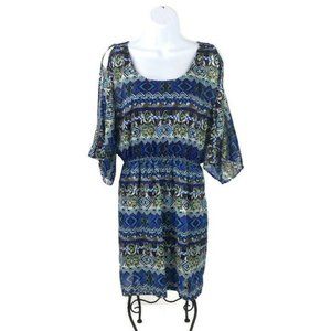 Modern Love Multicolor Split Half Dolman Sleeve Mini Dress Womens Size Medium